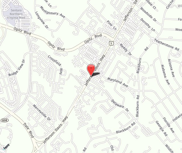 Location Map: 14904 Richmond Highway Woodbridge, VA 22191