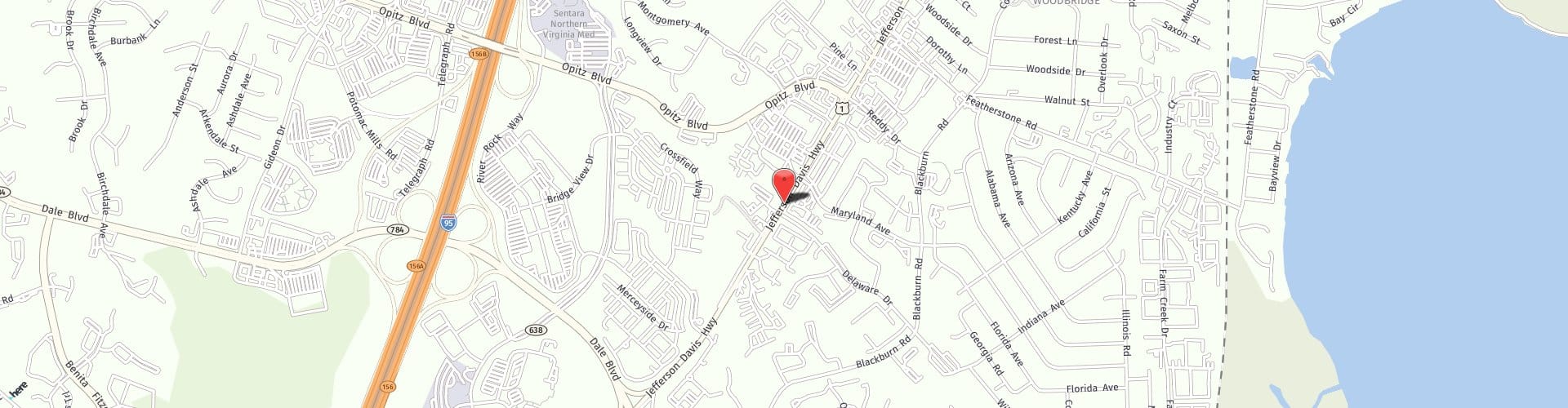 Location Map: 14904 Richmond Highway Woodbridge, VA 22191